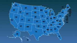 COVID resource by state map